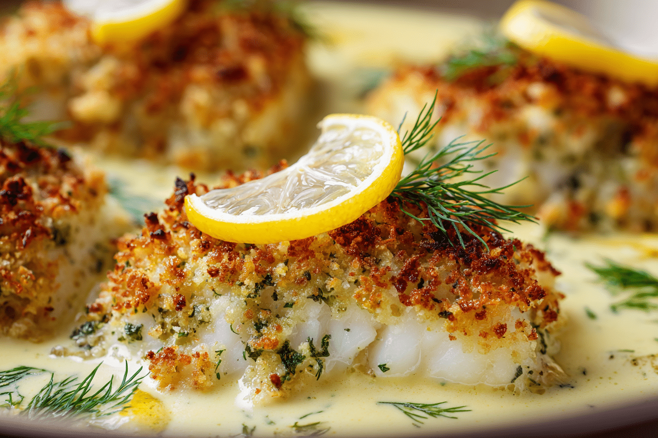 Easy Baked Cod with Creamy Lemon Dill Sauce 25Minute Fresh Family Favorite